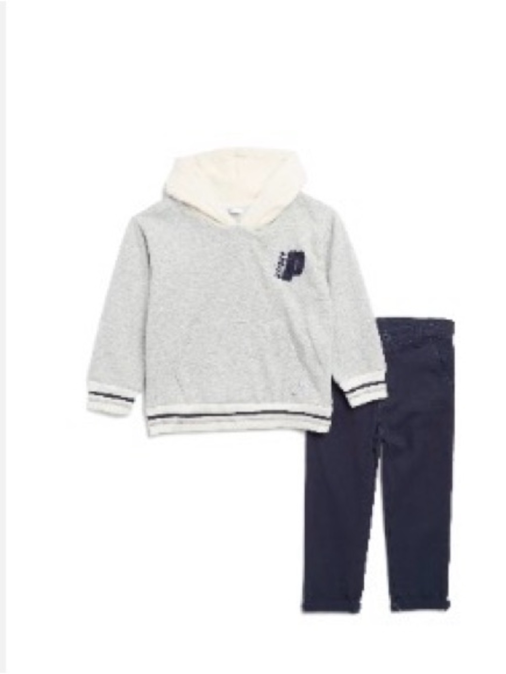 Prince 2PC Hoodie & Pants Set In Grey Heather & Navy Blue - Toddler Size 3T